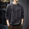 American Retro Tie-Dye Printed Men'S Sweater Autumn Trendy Brand Heavy Washed Long-Sleeved T-Shirt Loose Cotton Top