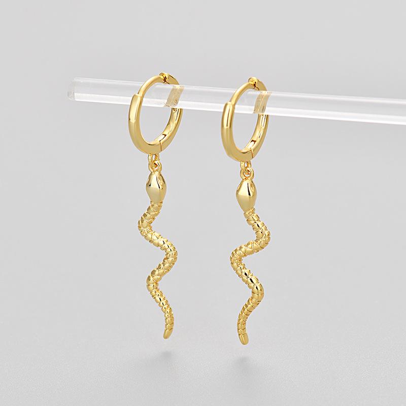 Minimalist Snake Hoop Earrings For Women Chic Cool Tone Fashionable Elegant Personalized Jewelry Accessories