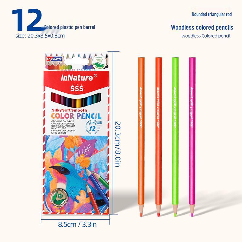 Eco-Friendly Hexagonal Oil-Based Colored Pencils - 48 Color Set for Students