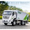 1/32 Scale Container Truck Model Car Toy Pull Back Music Light Metal Diecast Doors Opened Vehicles Toys for Kid Gift