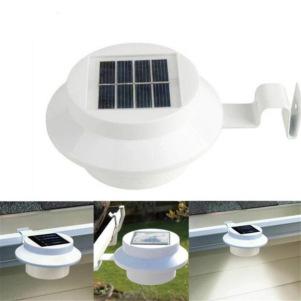 2026 IP65 waterproof 3LED solar outdoor light fence courtyard wall gutter channel courtyard light black Christmas decoration