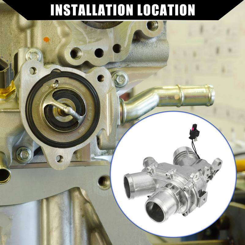 X Autohaux Engine Coolant Thermostat Housing Assembly for Land Rover LR4 2010-2016 Aluminum