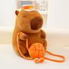 Kawaii Removable Basketball Backpack Capybara Plush Doll Pillow Stuffed Animal Cartoon Capybara Plush Toy Gift Boys And Girls