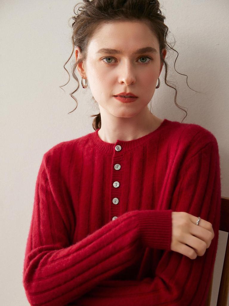 Soft Versatile Cashmere Women's Knit Solid Base Layer - Autumn/Winter