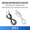 2PCS SHT30 SHT40 SHTC3 SHT20 Digital I2C Humidity Temperature Sensor Probe - Waterproof & Anti-Condensation