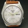 JAPAN VINTAGE SEIKO 5 AUTOMATIC 7009A MENS SILVER COLOR DIAL WATCH a701461-5 R206b-a701461