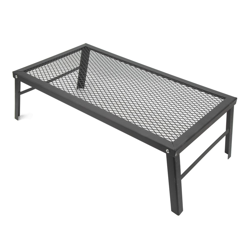 Folding Camp Fire Rack Folding Campfire Grill Heavy Duty Iron Waterproof Portable Camp Fire Cooking Rack for Outdoor Barbecue