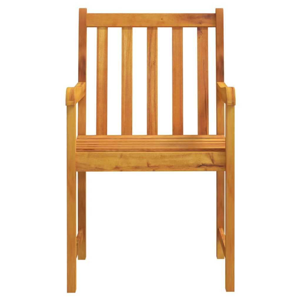 Garden Chairs 2 Pcs Natural Solid Acacia Wood