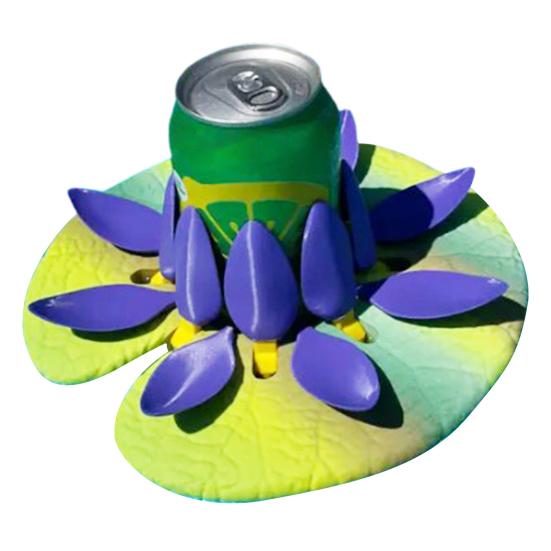Portabevande Ninfea con Petali Auto-Regolanti Stampato in 3D Loto Festa in Piscina Galleggiante Porta Lattina Bevanda Soda