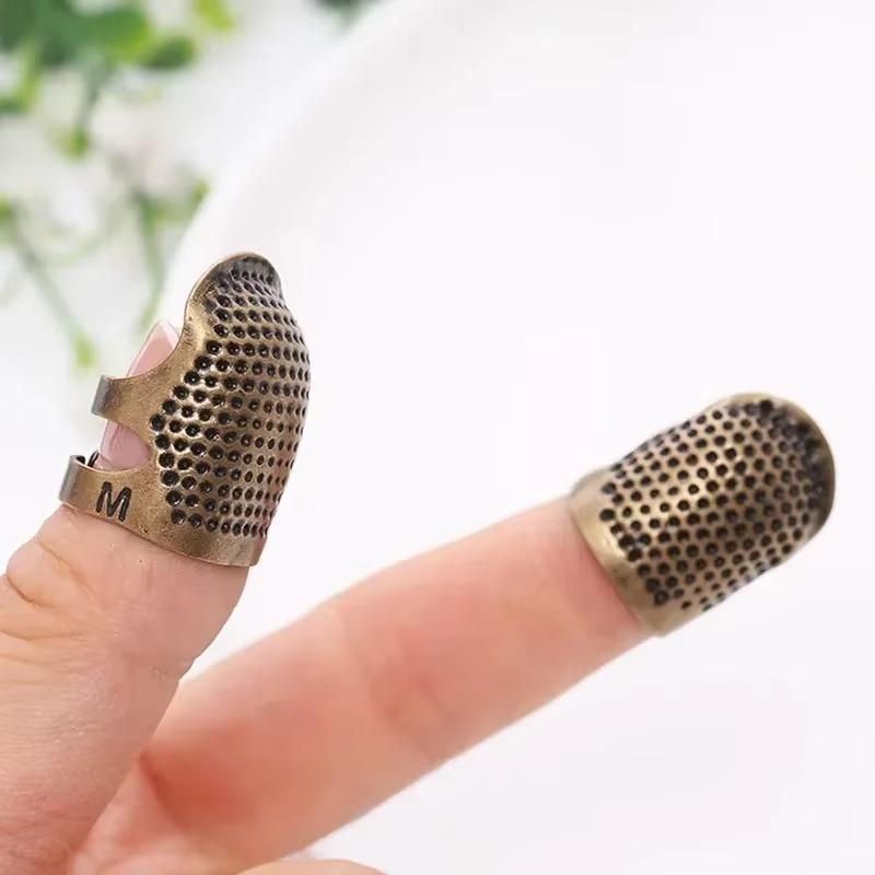 10 Stück Verstellbarer Fingerhut zum Nähen Retro Nähfingerhut Schutzhülle Fingerhutring Handgemachtes DIY Bastelstickerei Nähen
