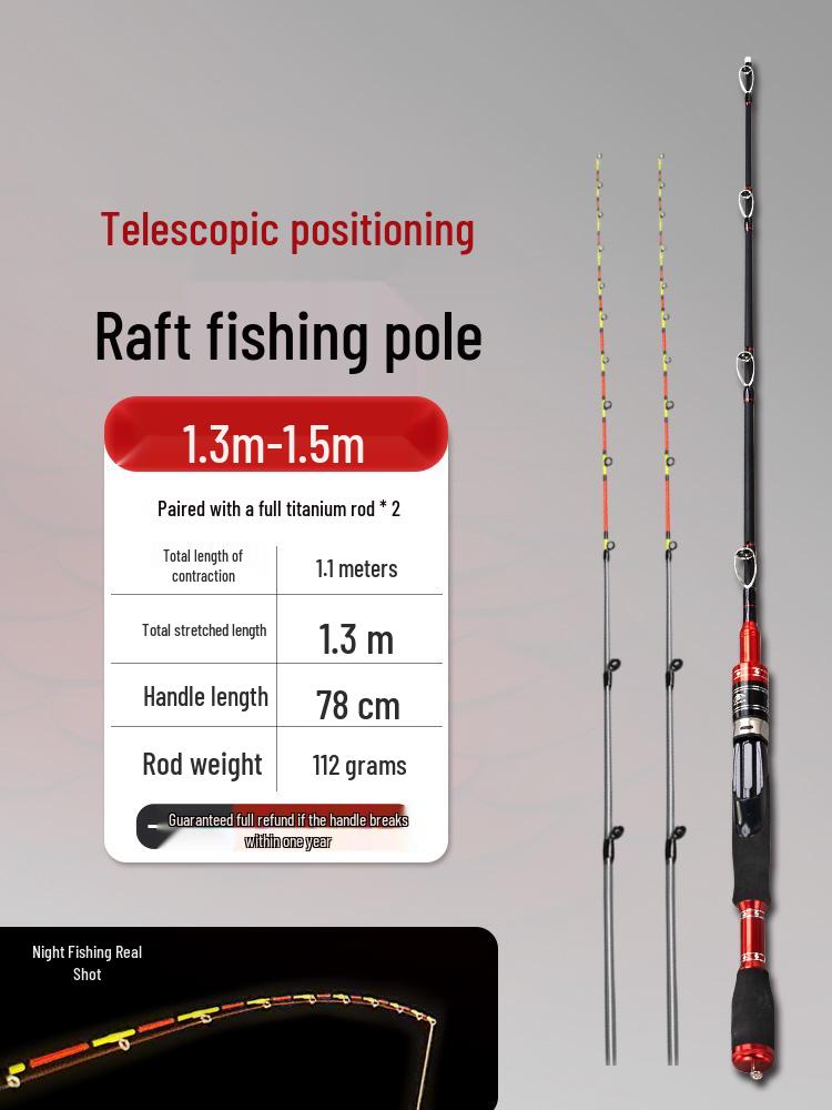 Luminous Telescopic Half-Titanium Bridge Fishing Rod with Soft Tip