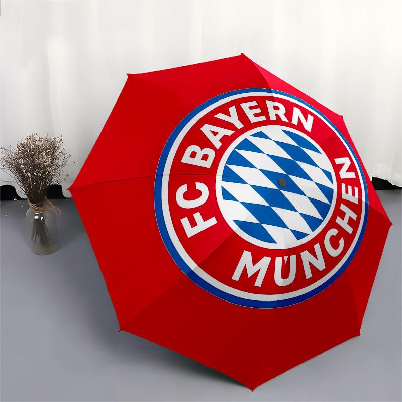 Bayern Munich, Football Club Automatic Opening and Closing, 8 Rib Structure Portable Umbrella, Suitable for Men and Women In All Seasons  Pe