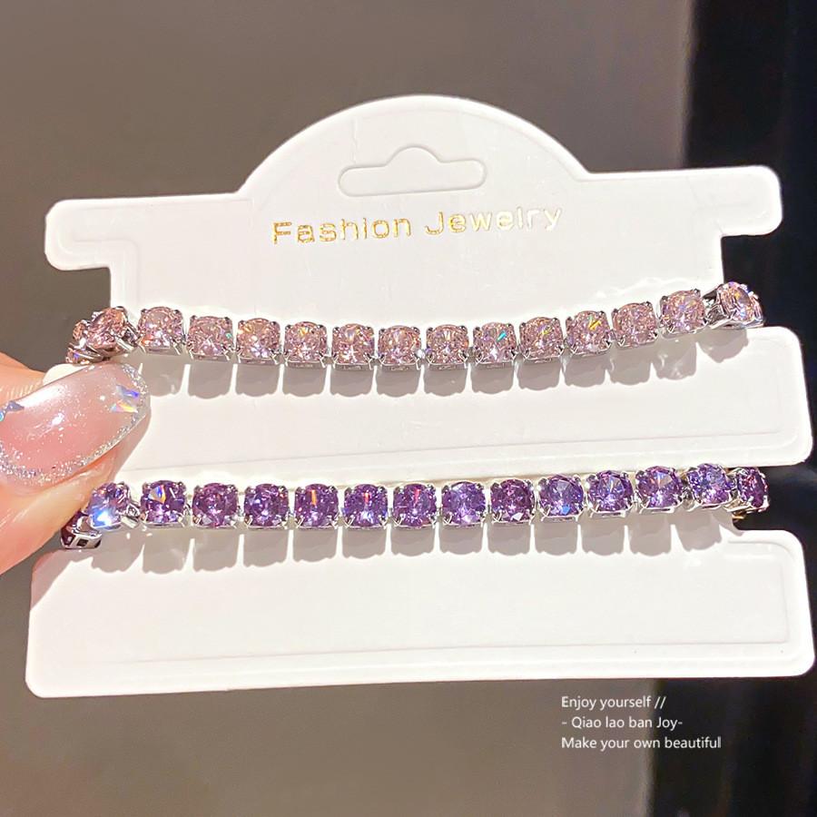 Geometric Square Zircon Crystal Bracelet For Women With Gold Plating Elegant Jewelry Gift For Her