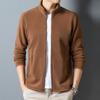 A New Winter and Autumn Austrian Velvet Plus Velvet Solid Color Men's Casual Jacket for Young and Middle-aged People