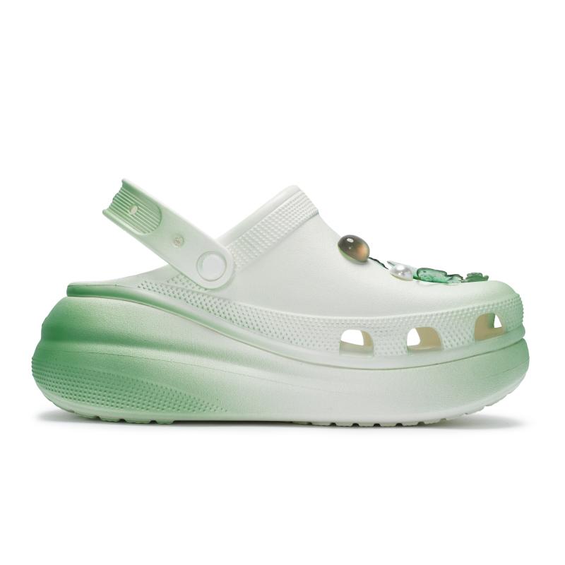 Crocs Crush Clog 811 made of Xiaodie Zangchun Freshness Butterfly Hole Shoes Unisex Same Green and White