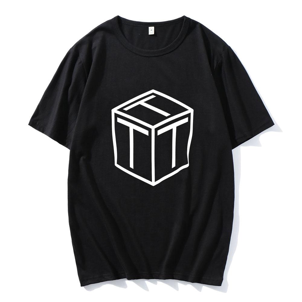 The Temper Trap Cube Print T-shirt Short Sleeve Cotton O-neck Male Tshirts Unisex Streetwear Casual Loose Summer Fashion T Shirt