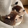 Fashion New Fuzzy Hedgehog Mules Slippers Woman Winter Warm Home Shoes Ladies Cozy Carton Animal Slipper Female Fluffy Slides Plush Shoe