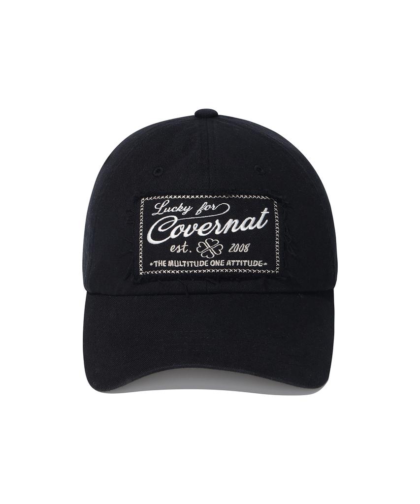 COVERNAT WOMAN Clover Heart Grunge Ball Cap Black