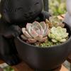 Miniature Cat Flowerpot 3D Printed Ornament, Shape Plant Pot, Office Desk Planter Gift Holder, Matte Frosted Surface Container for Home Decor