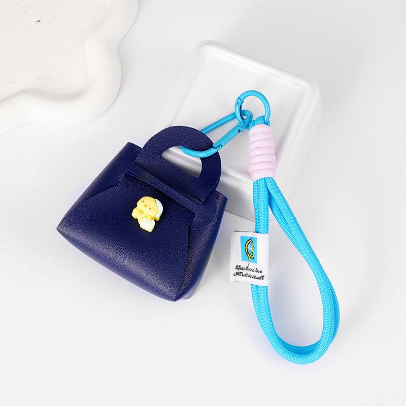 Portafoglio Mini Anatra Cartone Animato Multicolore con Portachiavi in Corda Intrecciata a Mano e Ciondolo Creativo Regalo.