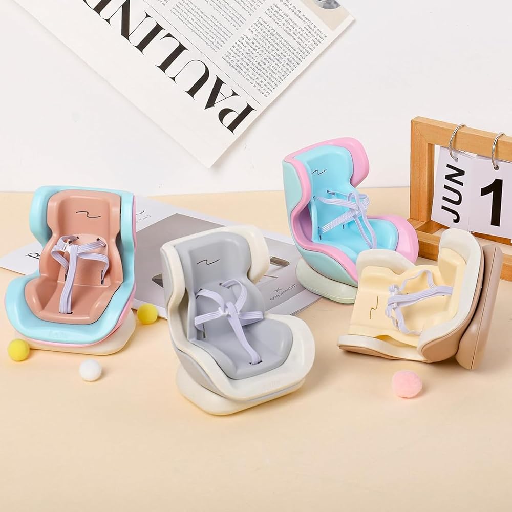 Doll Car Seat Vent Clip Miniature Car Seat (10-17cm) Realistic Air Vent Doll Toy with Clip Cute Car Interior Decoration Blue