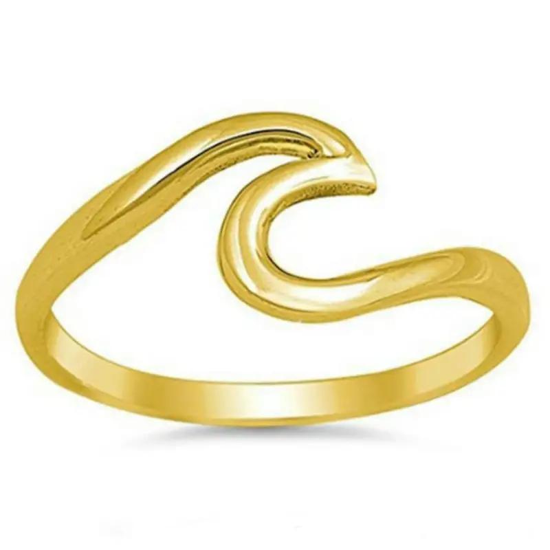 

Fashion Simple Twisted Big Wave Design Ring, Bird Head Cute Jewelry Gift for Girls 9 золотой