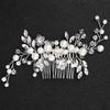 Bridal Hair Comb Crystal Hairpin Wedding Headpiece Pearl Decorative Hair Accessory for Brides and Special Occasions with Floral Design