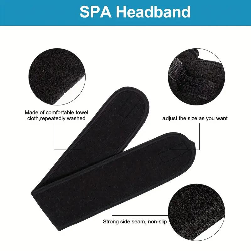 Makeup Soft Toweling Velcro Hairband Women Non-Slip Adjustable Sports Headband Yoga Bath Shower Wide Head Band