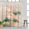 Enhance Your Bathroom with a Waterproof Shower Curtain Featuring Elegant Lotus Flowers and Koi Fish for Aesthetic Appeal