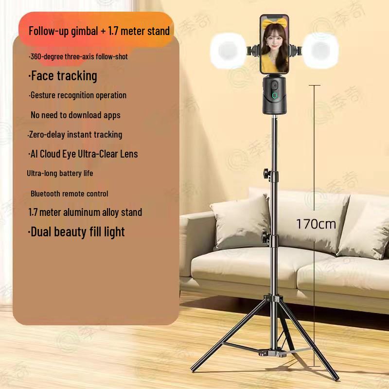 Q12 Smart Tracking Gimbal: AI Face Recognition 360° Live Streaming Phone Stabilizer Stand