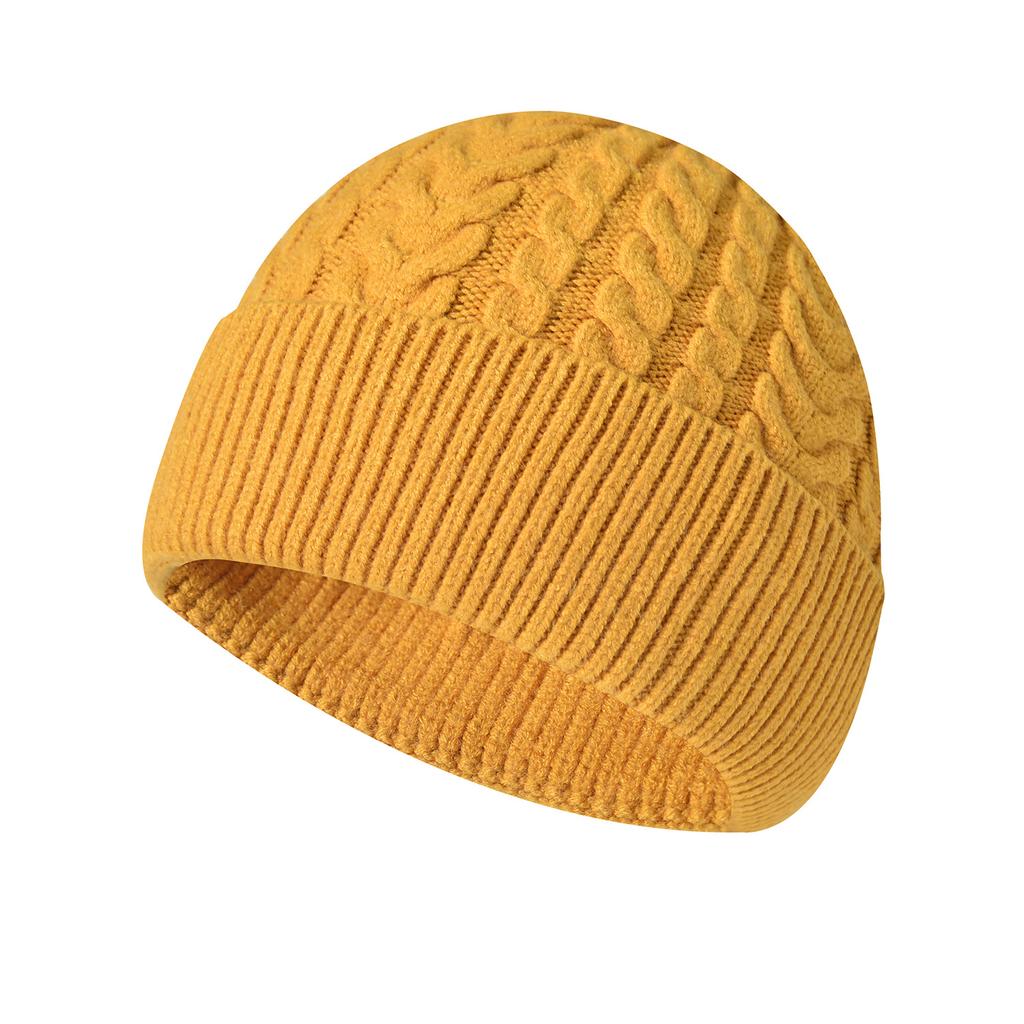 Winter Knitted Thickened Warm Cable-Knit Beanie for Women - Face-Slimming Wool Hat with Ear Flaps Cold-Weather Beanie - Casual Pullover Hat for Men