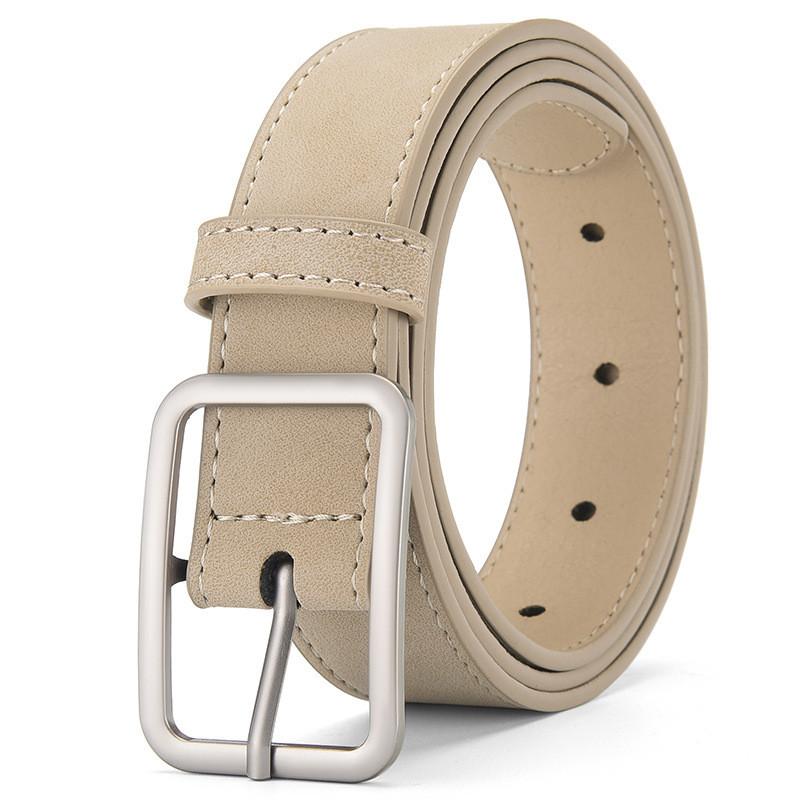 Retro Simple Pu Waist Belt With Alloy Pin Closure For Streetwear Daily And