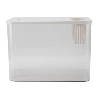 Kleines Aquarium aus Kunststoff, durchsichtig, Mikro-Landschaft, Desktop-Aquarium für Goldfische, Garnelen, Betta-Fische