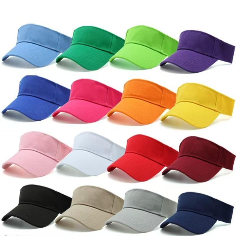 Outdoor Sports Hat Summer Sun Hat Men Women Cotton Adjustable Visor Uv Protection Top Empty Solid Sport Tennis Golf Running Hat