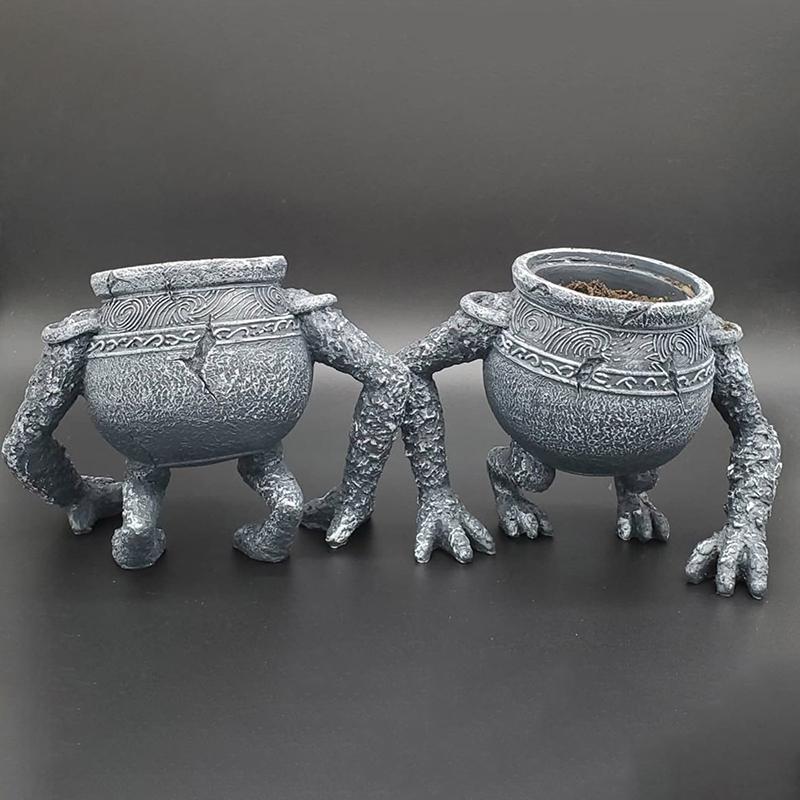 

1Pcs Creative Garden Planting Pots Yard Home Decorative Flower Pots And Ornaments серый