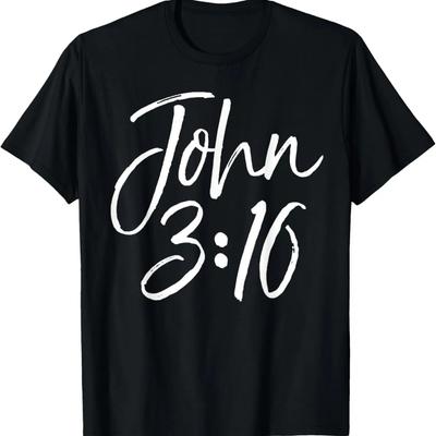 Křesťanský biblický verš Dárek Odkaz na písmo Jan 3_16 Tričko