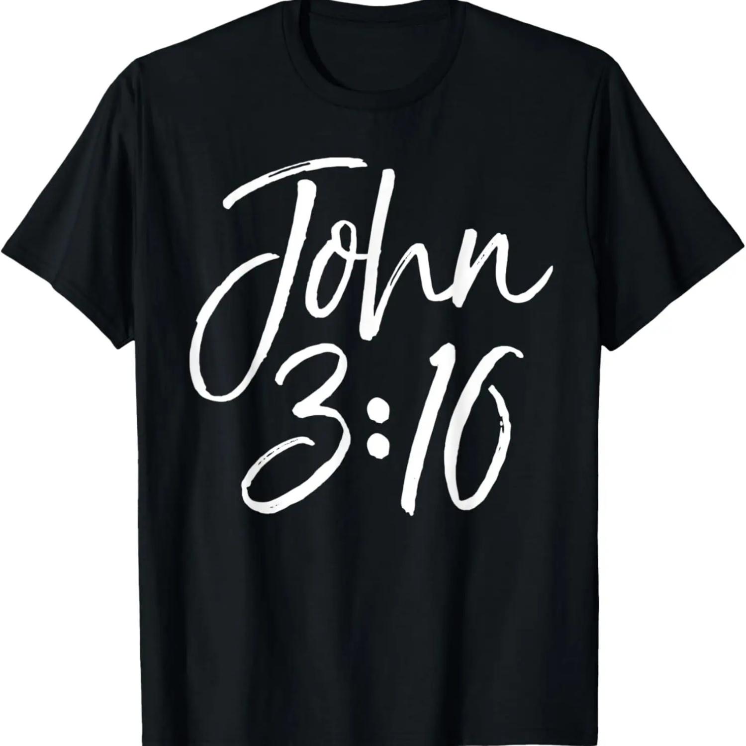 Christian Bible Verse Gift Scripture Reference John 3_16 T-Shirt S