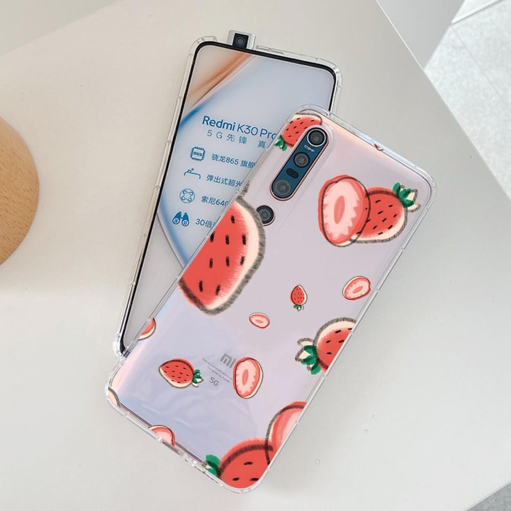 Cute Strawberry Phone Case For Samsung S 20 21 22 23 for Redmi Note7 8 9 10 for Huawei P20 30 40 Clear Case