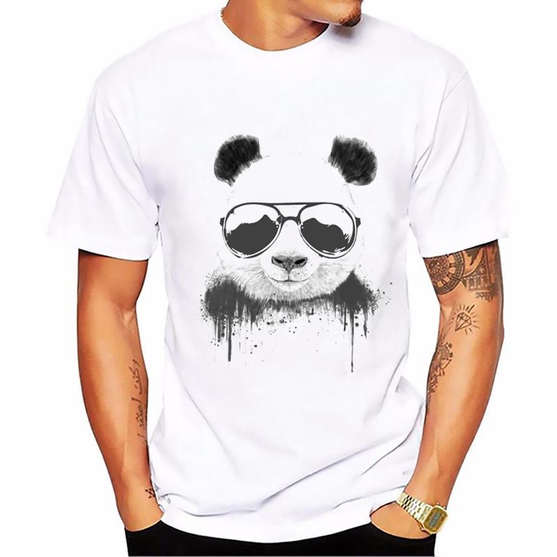 Sommer Mode Herren T-Shirt Kawaii Grafik Lustiger Panda Aufdruck Kurzarm Kleidung Männlich Süß Harajuku Freizeit T-Shirt