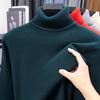 Suéter Masculino de Cashmere Liso com Gola Alta - Camada Base Malha Fashion com Manga Longa