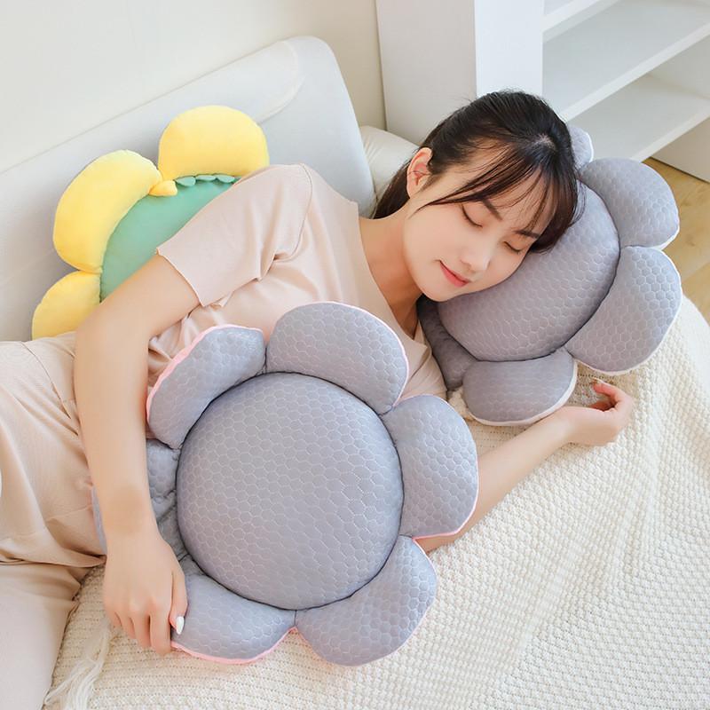 Adorable Cartoon Flower Cushion With Pp Cotton For Bed Sofa Chair Support