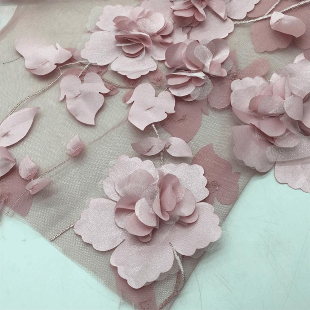 With Beads Embroidery Lace Fabric 140cm*1 Yard Clothing Sewing Fabric  Wedding Dress Applique