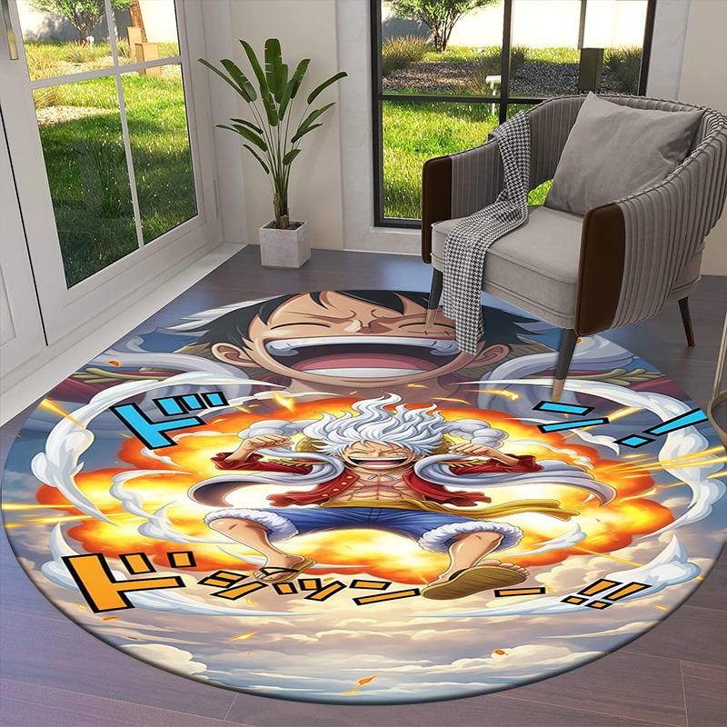 Luffy D Round Area Rug Carpet Rug For Living Room Bedroom Sofa Playroom Decor Nonslip Floor Mat