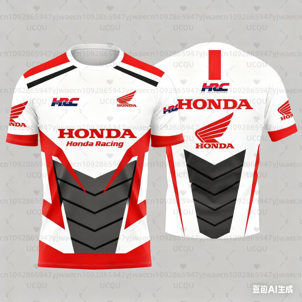 

Honda Quick Dry Racing Men Geometric 3D Print Motorcycle Biker Jersey Sportswear Short Sleeve Lightweight Outdoor T-shirt 5XL