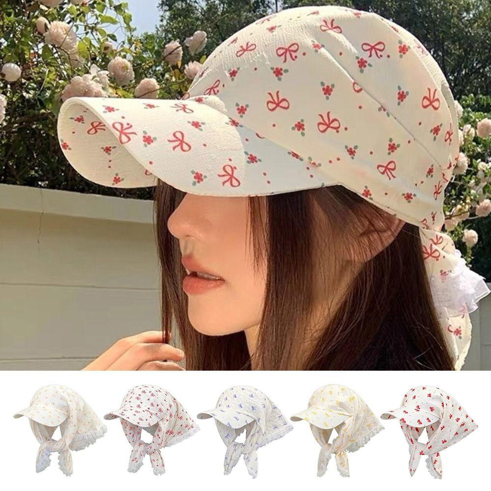 Sweet Lace Headscarf Caps French Pastoral Style Baseball Cap Fashion Sun Hats  Summer