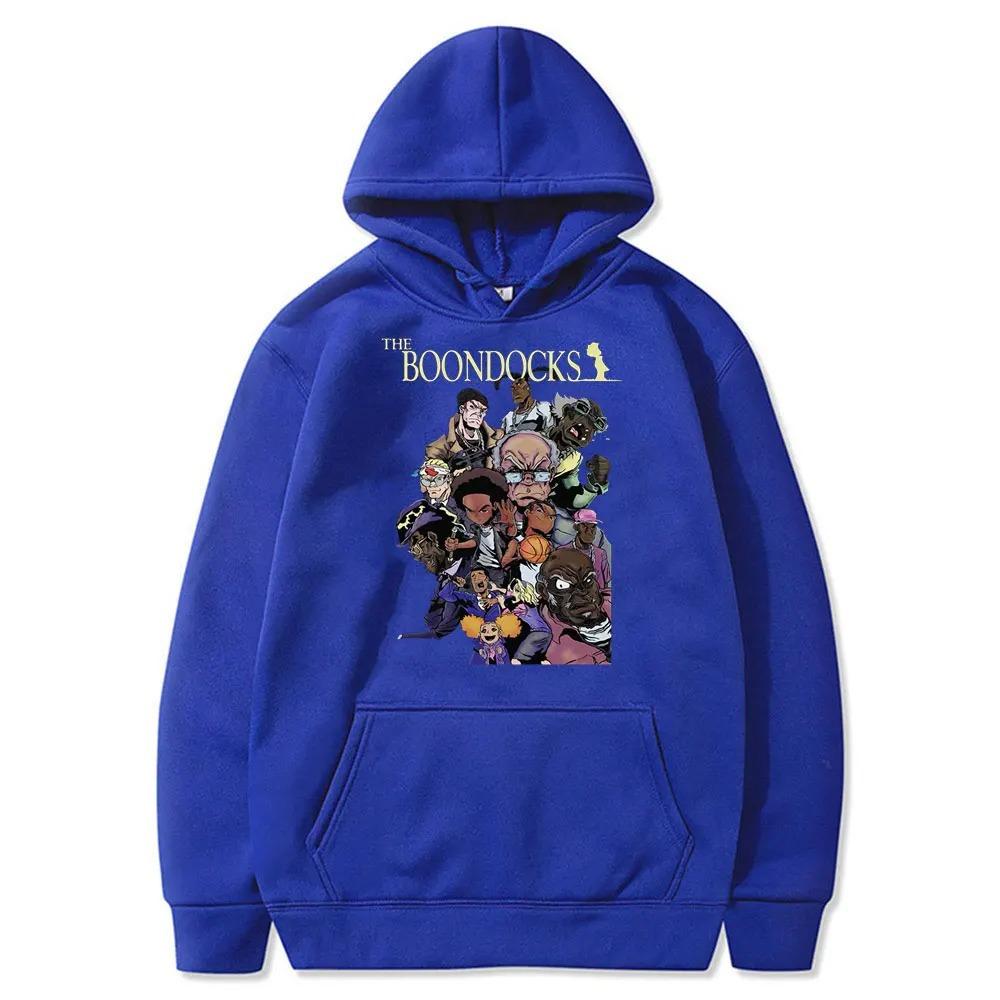 The Boondocks Huey and Riley Printed Hoodie Men Women Anime Autumn Winter Fleece Streetwear