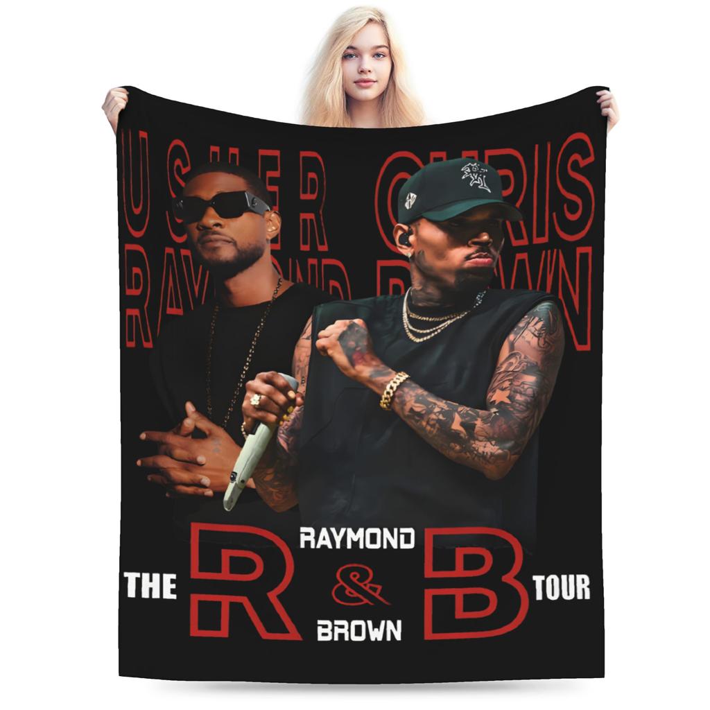 Chris Brown And Usher The Rb Tour Soft Warm Blanket Raymond And Brown Girls Boys Plush Throw Blanket Chair Bedspread Sofa Bed