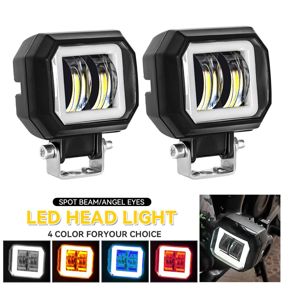 Faro a fascio 3 pollici Barra luminosa LED da lavoro Spot Luci di guida LED Lavoro Lampada Fendinebbia Pod Halo Offroad 4WD Auto Barca Camion SUV Pickup ATV