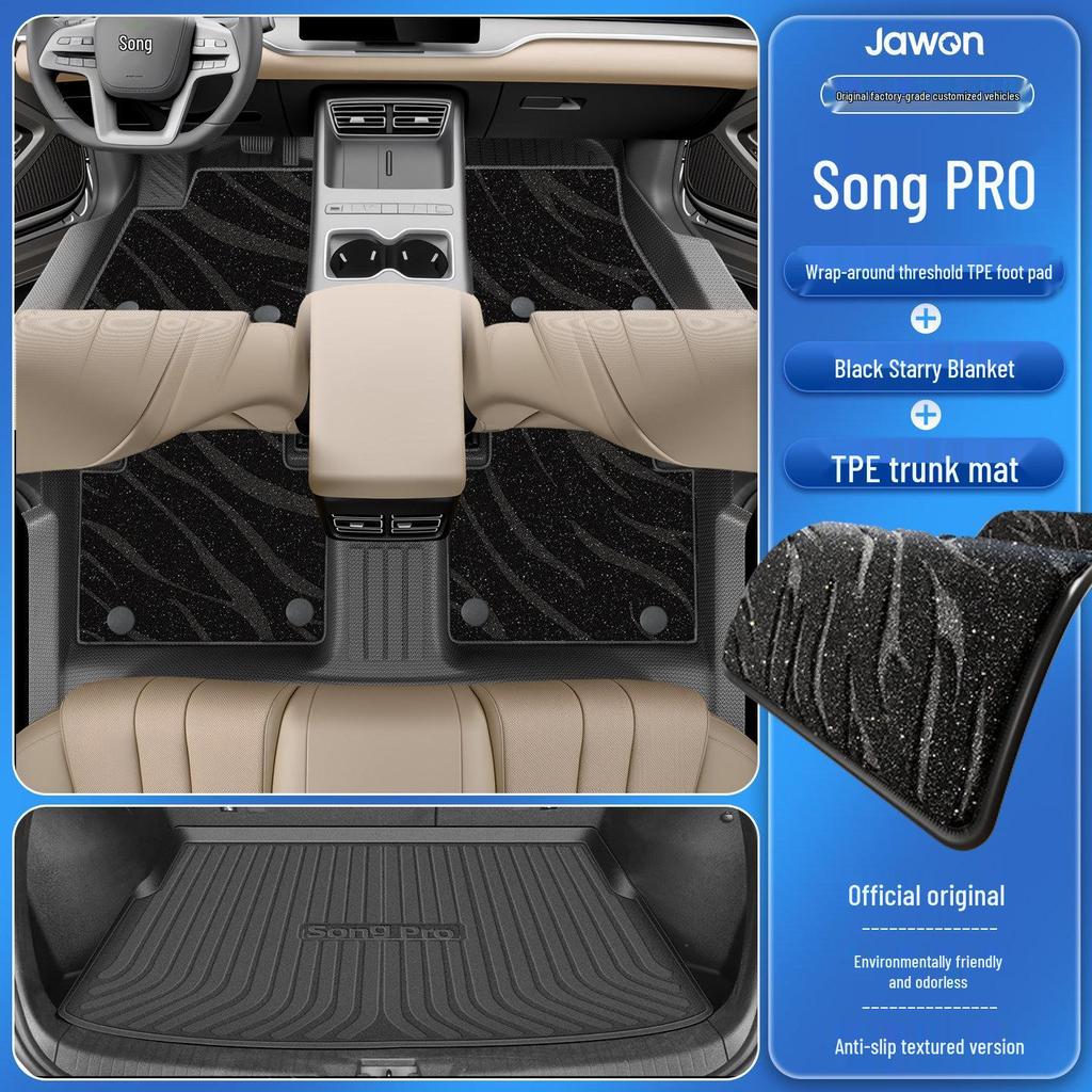 BYD Song PROTPE Floor Mats: Full Coverage, Fits 26 Models, Black Tech Design