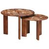 Nesting Coffee Tables 2 Pcs Multicolored Solid Reclaimed Wood